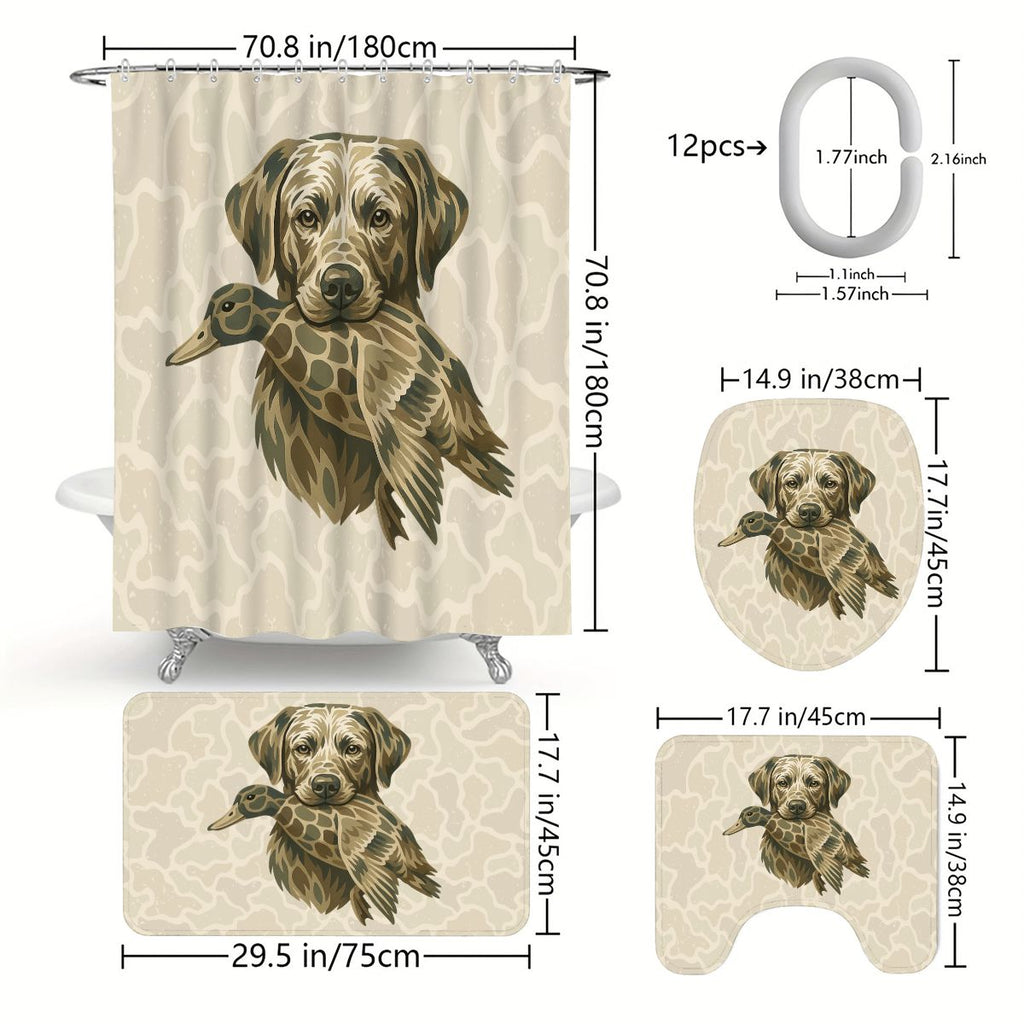 Duck & Dog Camo - Shower Curtain Bathroom Set (Made in USA)