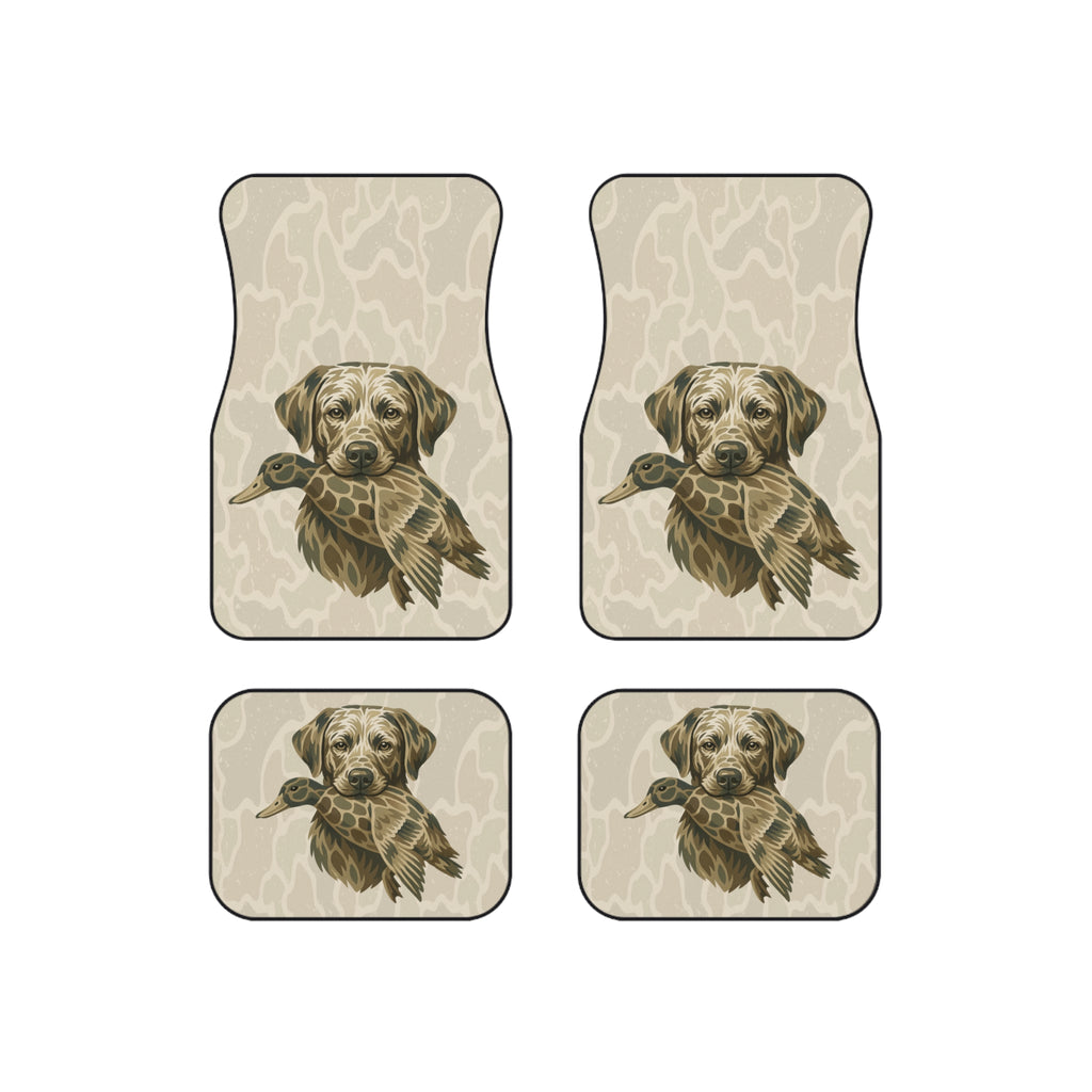 CAMO DOG & DUCK Car Floor Mats (Set of 4) - Beige Hunting Retriever Design