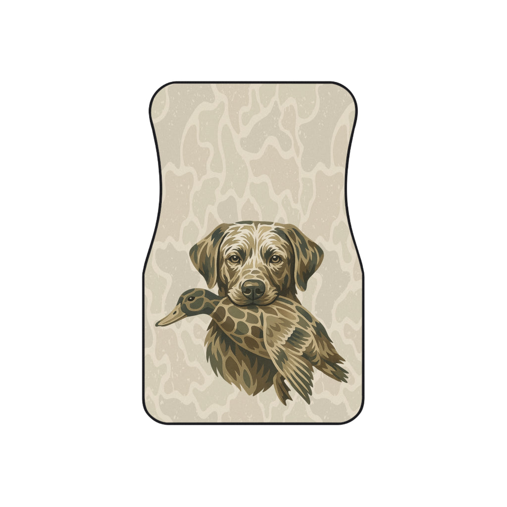 CAMO DOG & DUCK Car Floor Mats (Set of 4) - Beige Hunting Retriever Design