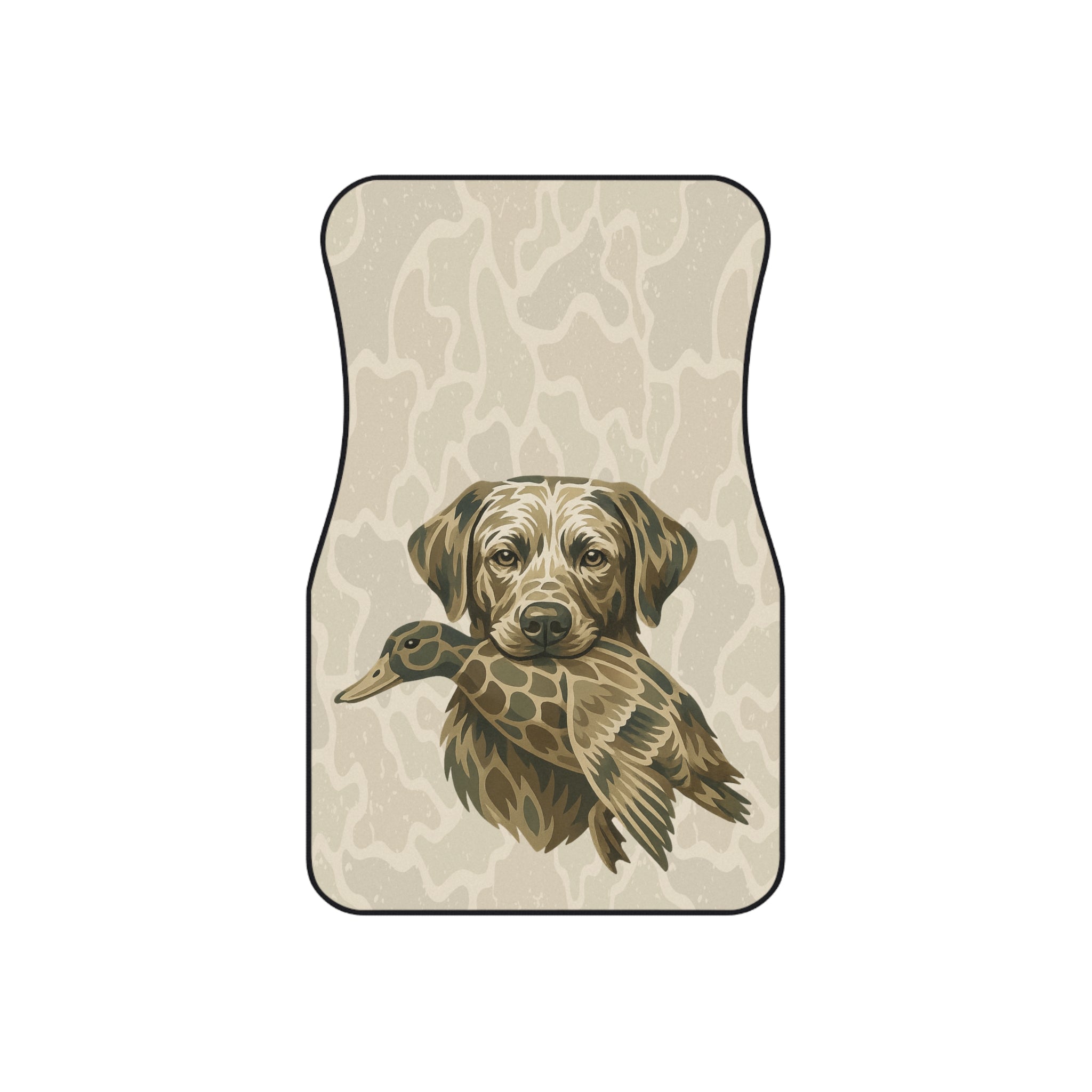 CAMO DOG & DUCK Car Floor Mats (Set of 4) - Beige Hunting Retriever Design