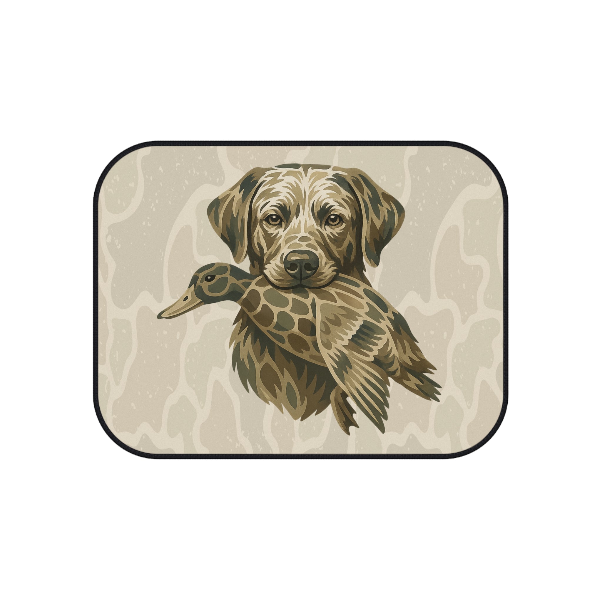 CAMO DOG & DUCK Car Floor Mats (Set of 4) - Beige Hunting Retriever Design