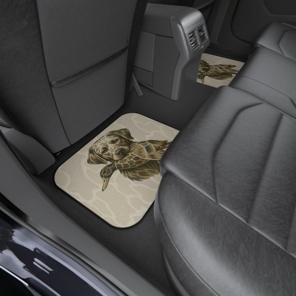 CAMO DOG & DUCK Car Floor Mats (Set of 4) - Beige Hunting Retriever Design